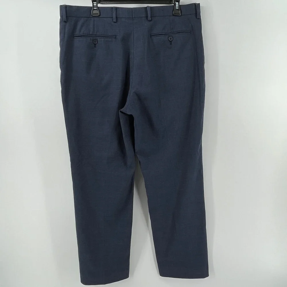 Banana Republic Mens Blue Plaid Slim Fit Dress Pants 36x30 Glen Check Trousers
